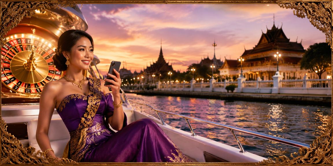 Model bermain roulette dengan meja kasino berputar dalam suasana malam yang dramatis